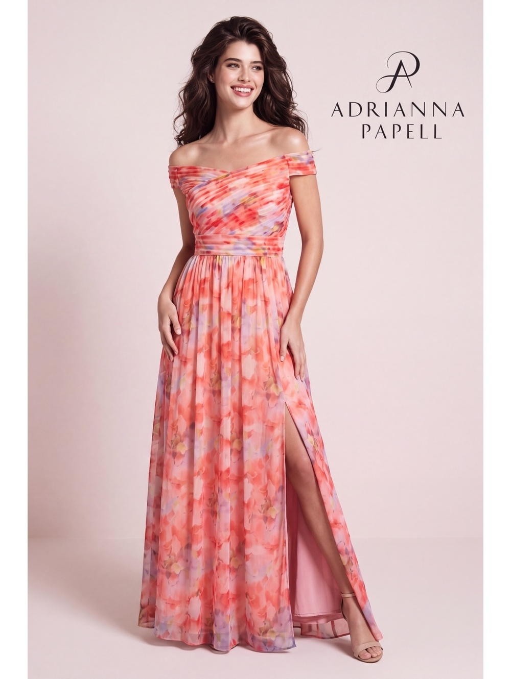 NWT Adrianna Papell Sweetpea Off-the-Shoulder Tulle Gown Size 10
